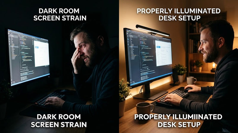Why Your Eyes Hurt at Night: The Dangers of Dark Screen Time & Why a ScreenBar Light Changes Everything