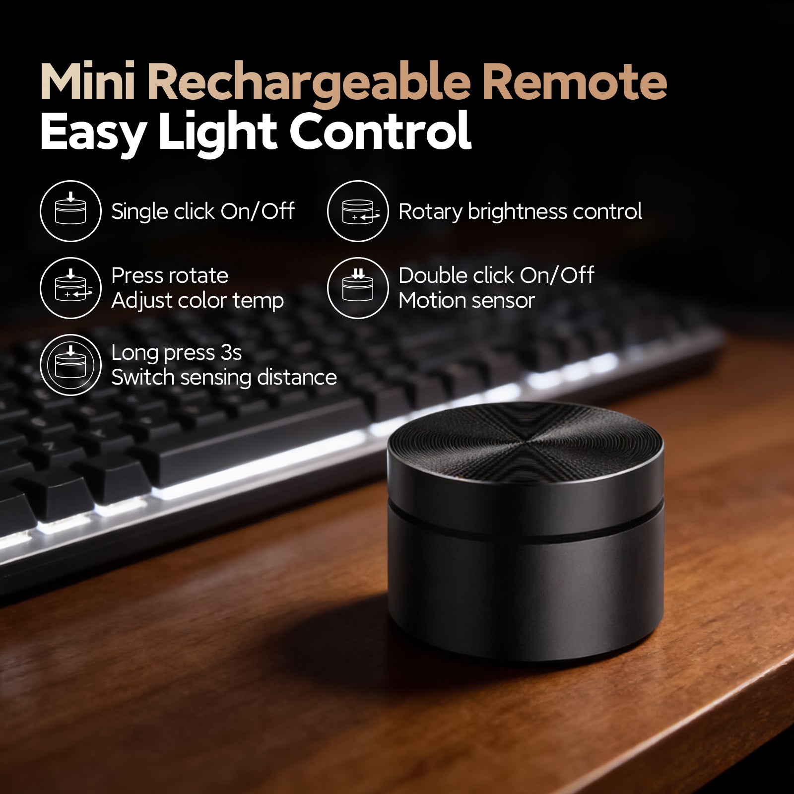 LYMAX RGB Monitor Light Bar with Wireless Remote & Motion Sensor, Auto-Dimming Screen Hanging Light for Flat/Curved Monitors