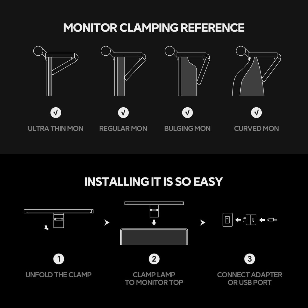 LYMAX RGB Monitor Light Bar - Eye-Care Screen Lamp with 4 Backlight Modes