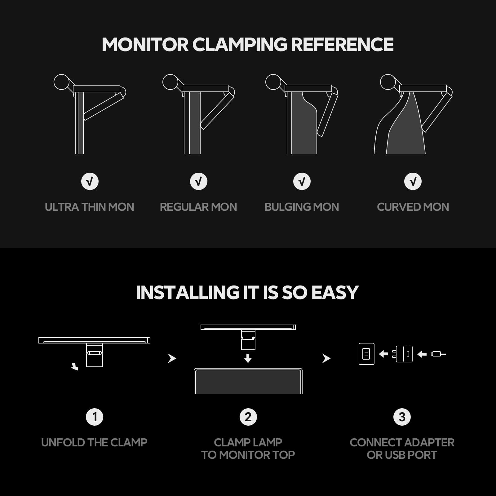LYMAX RGB Monitor Light Bar - Eye-Care Screen Lamp with 4 Backlight Modes