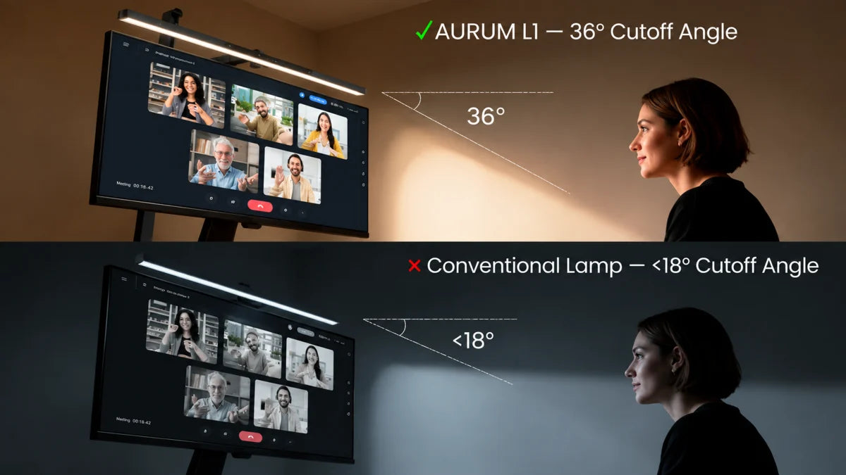 LYMAX 36 degree cutoff compared with a conventional lamp
